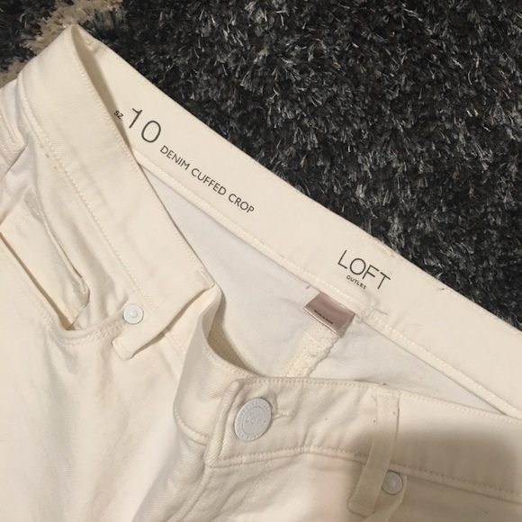 Loft Outlet White Cuffed Cropped Jeans - Picture 3 of 7